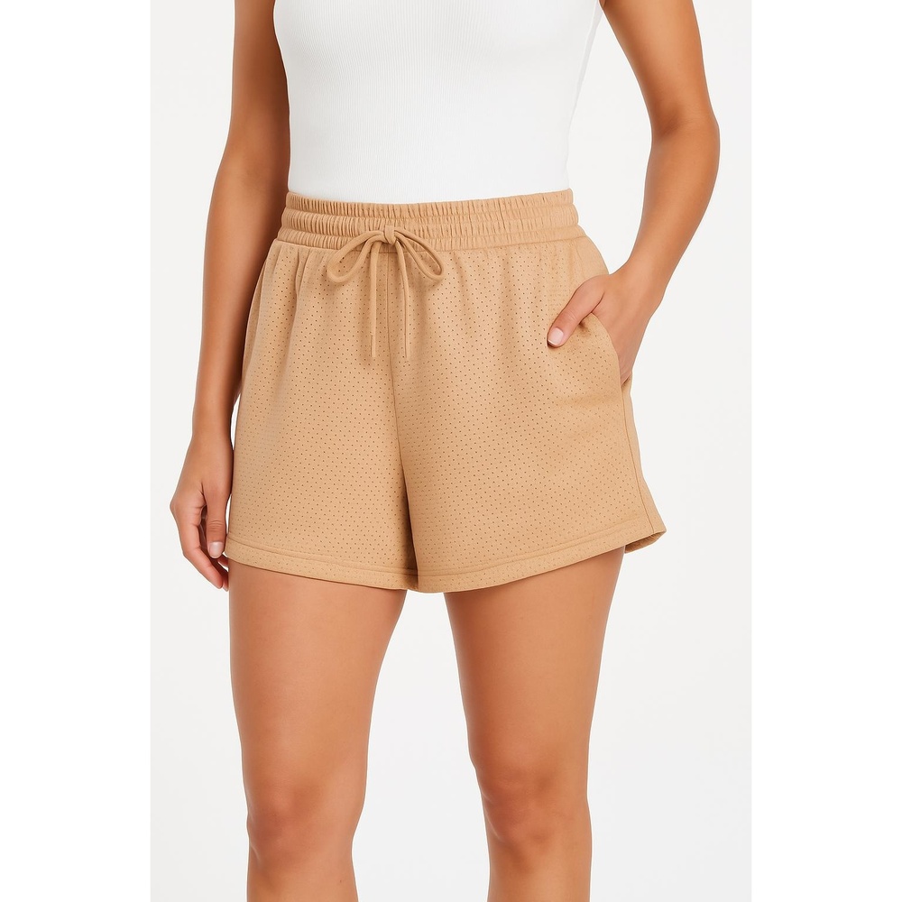 ATHLETIC WORKS Peachy Perforated Design Shorts Womens Medium‎